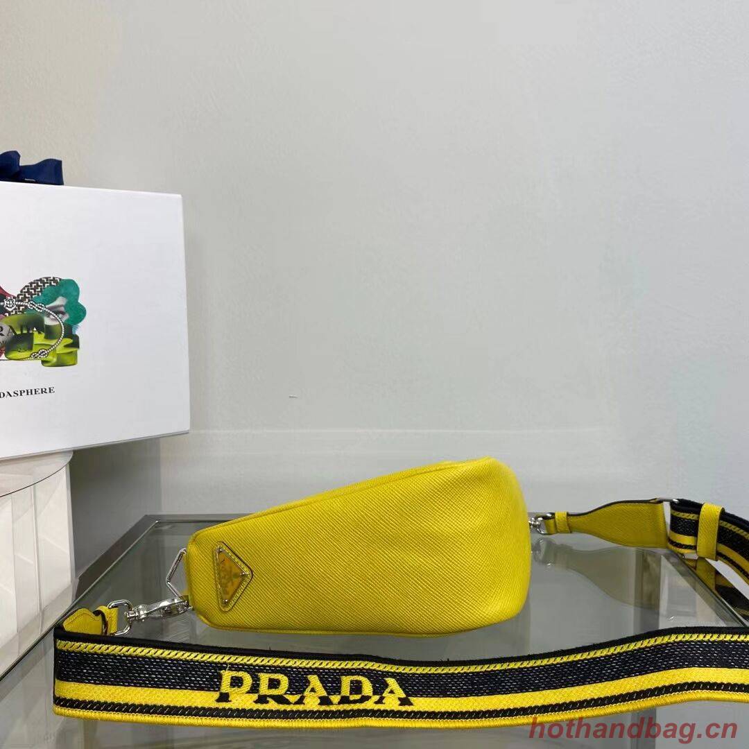 Prada Leather Triangle shoulder bag 2EV055 yellow