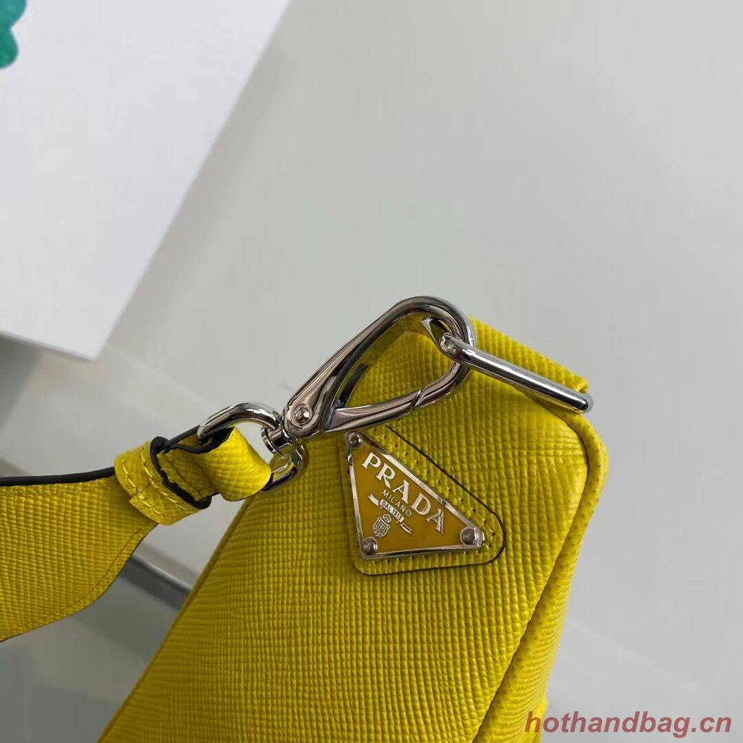 Prada Leather Triangle shoulder bag 2EV055 yellow