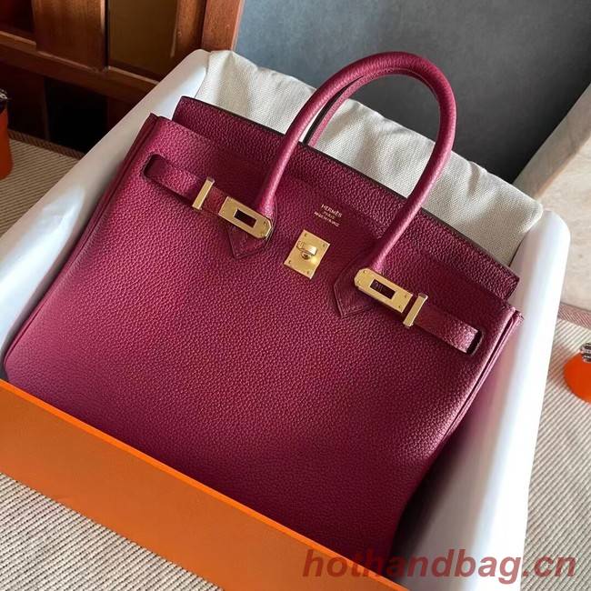 Hermes original Togo Leather HB25O Burgundy