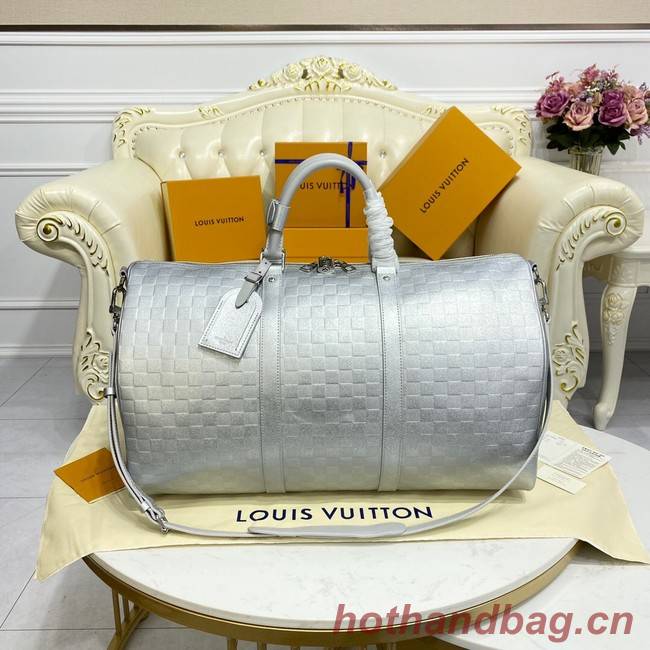 Louis Vuitton KEEPALL BANDOULIERE 55 M58041 silver