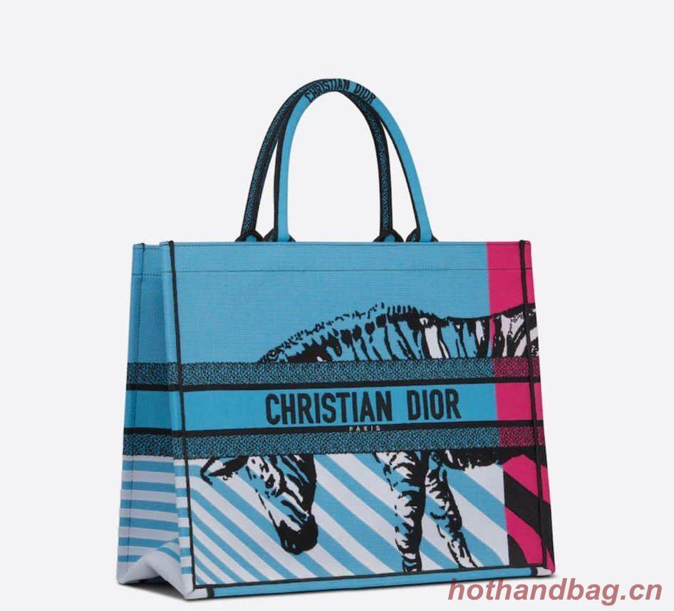 DIOR BOOK TOTE BAG TOILE DE JOUY M1286ZT HORSE BLUE