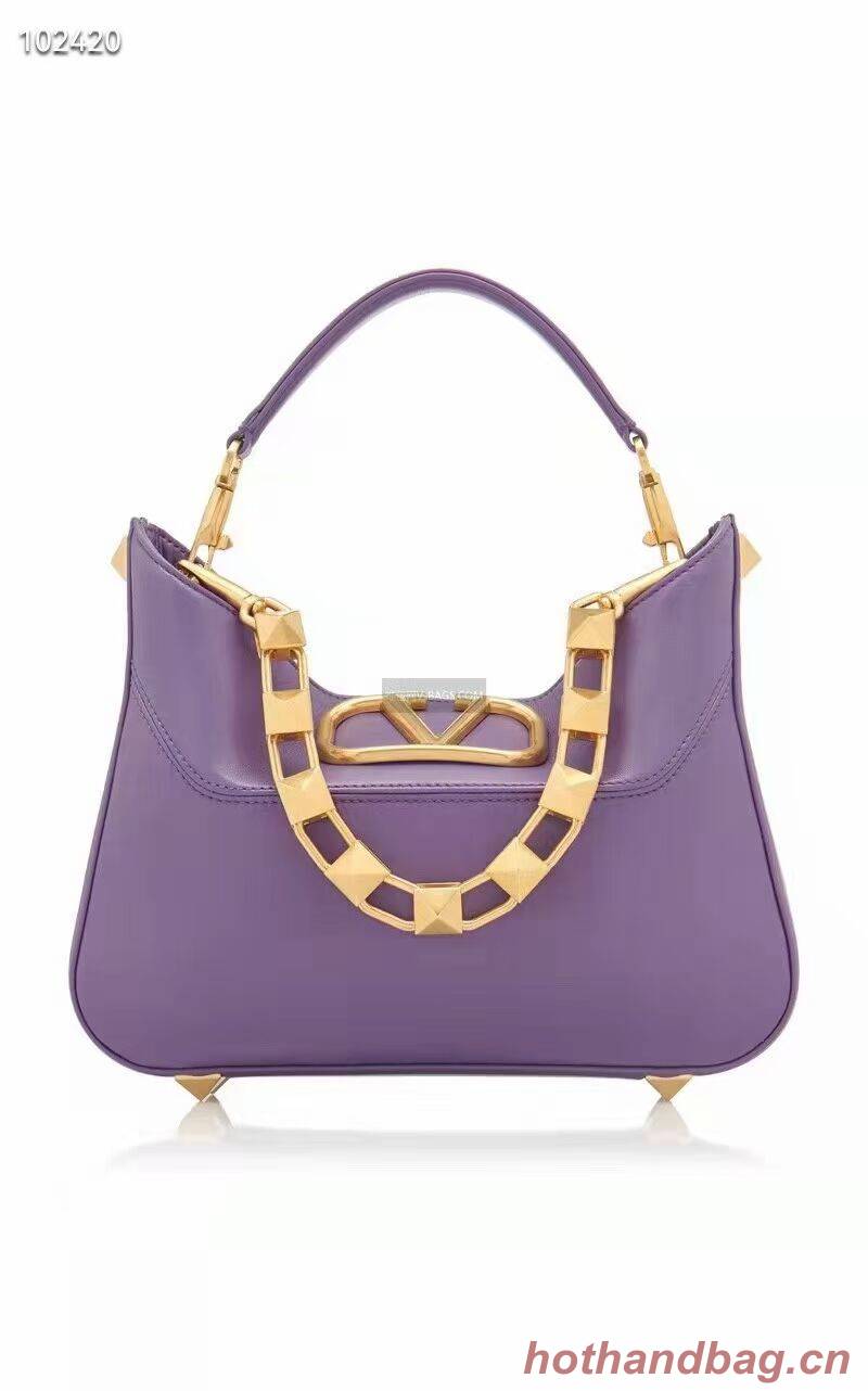 VALENTINO GARAVANI Loco Calf leather bag V2028 purple