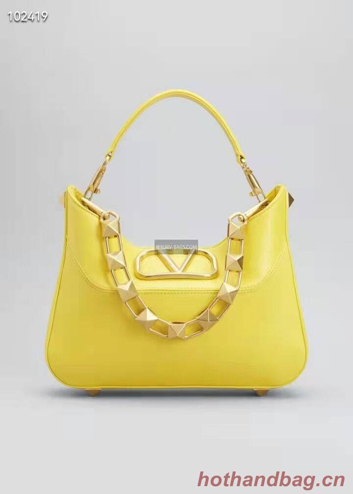 VALENTINO GARAVANI Loco Calf leather bag V2028 yellow