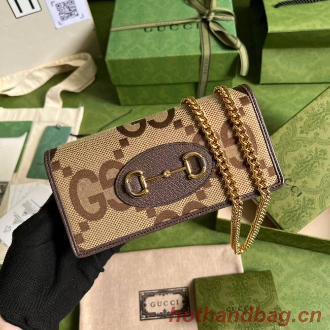 Gucci Horsebit 1955 wallet with chain 621892 brown