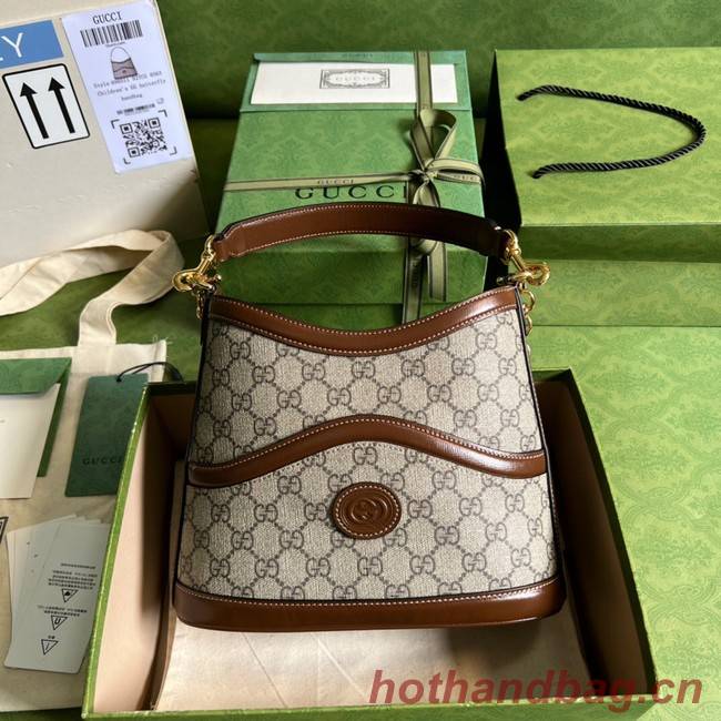 Gucci Large shoulder bag with Interlocking G 696011 brown