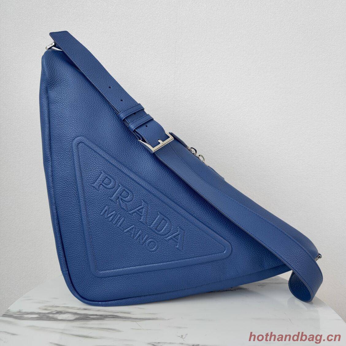 Prada Deer skin Leather Triangle shoulder bag 2VD012 blue