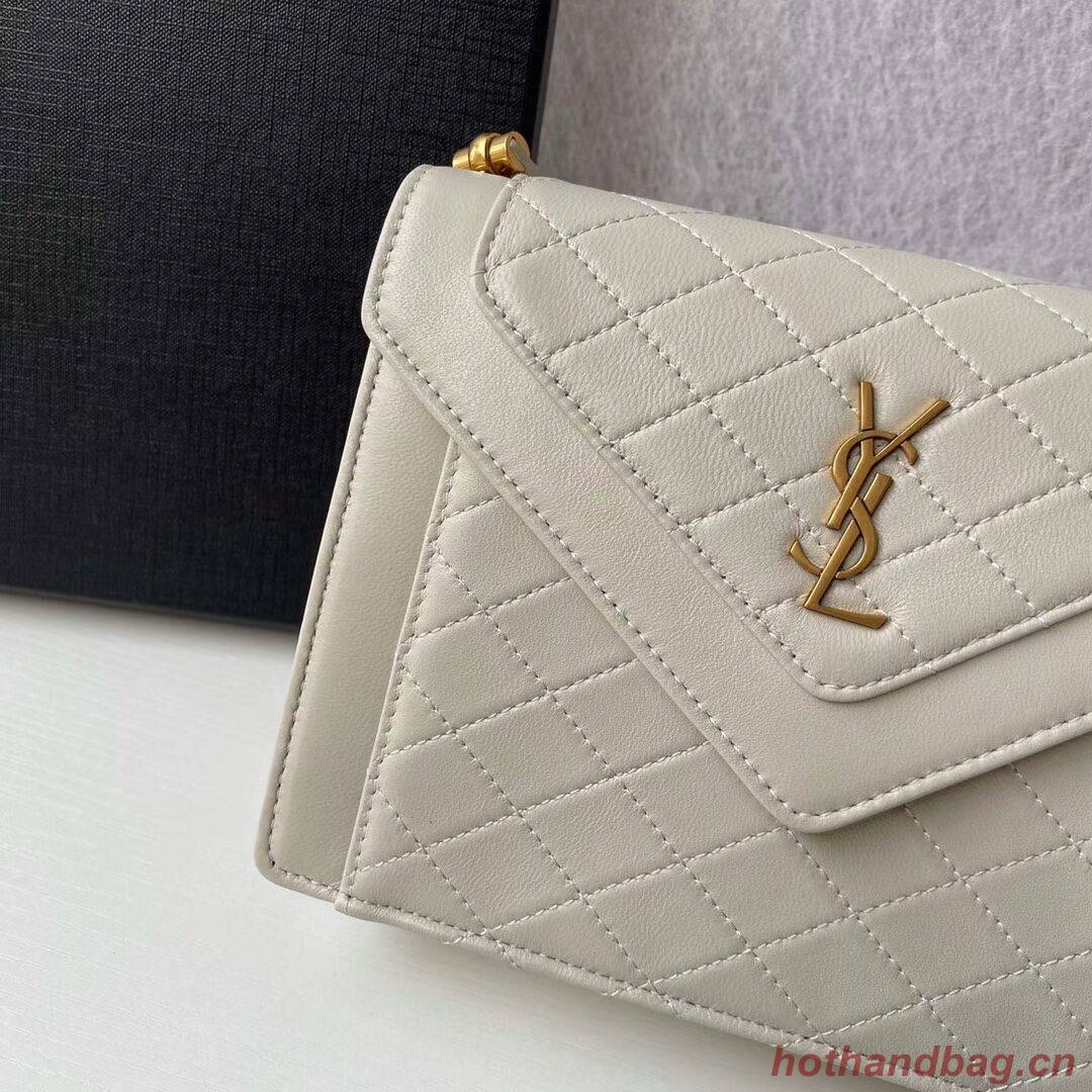 Yves Saint Laurent GABY MINI SATCHEL IN QUILTED LAMBSKIN 6855741 BLANC VINTAGE