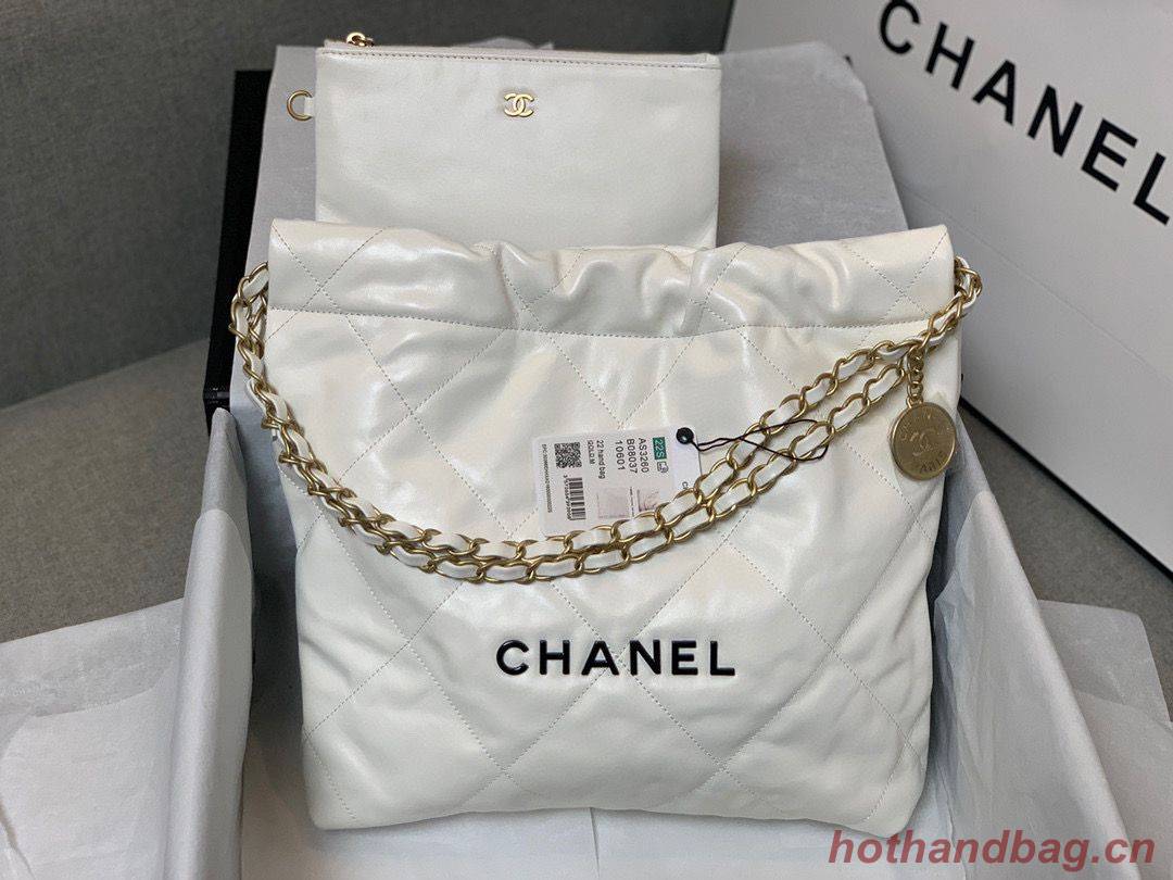 Chanel Calf leather shopping bag AS3261 White