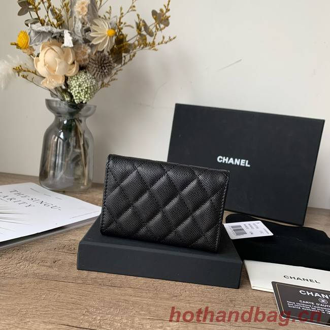 Chanel card holder Calfskin AP2735 black