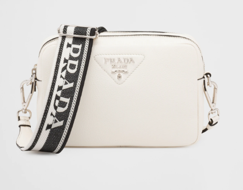 Prada Leather bag with shoulder strap 1BH082 white