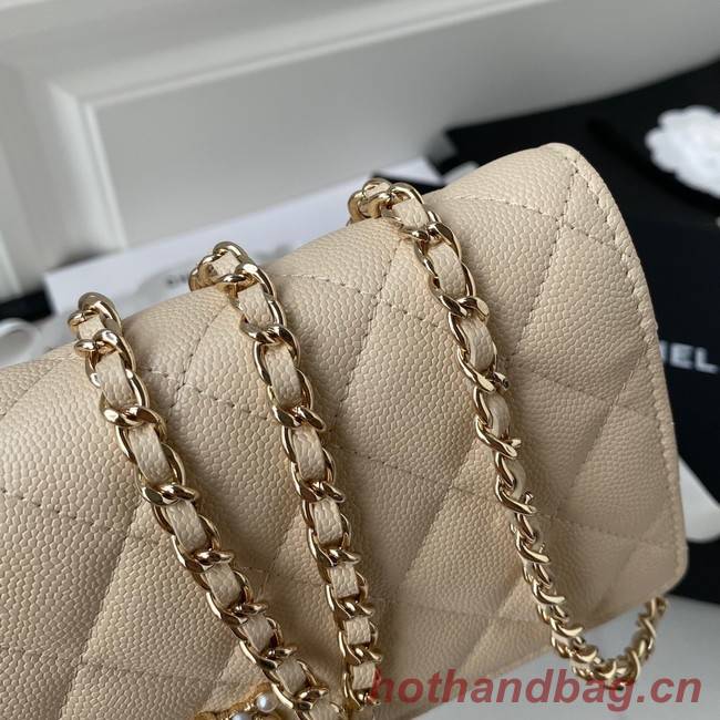 Chanel Grained Calfskin small Shoulder Bag AP33814 apricot