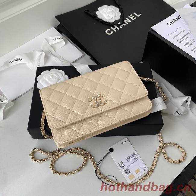 Chanel Grained Calfskin small Shoulder Bag AP33814 apricot