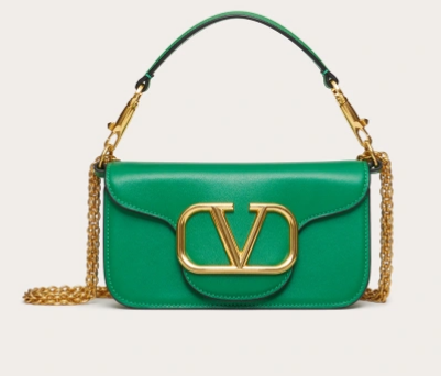 VALENTINO GARAVANI MINI LOCO Calf leather Shoulder Bag 1W2B0K green