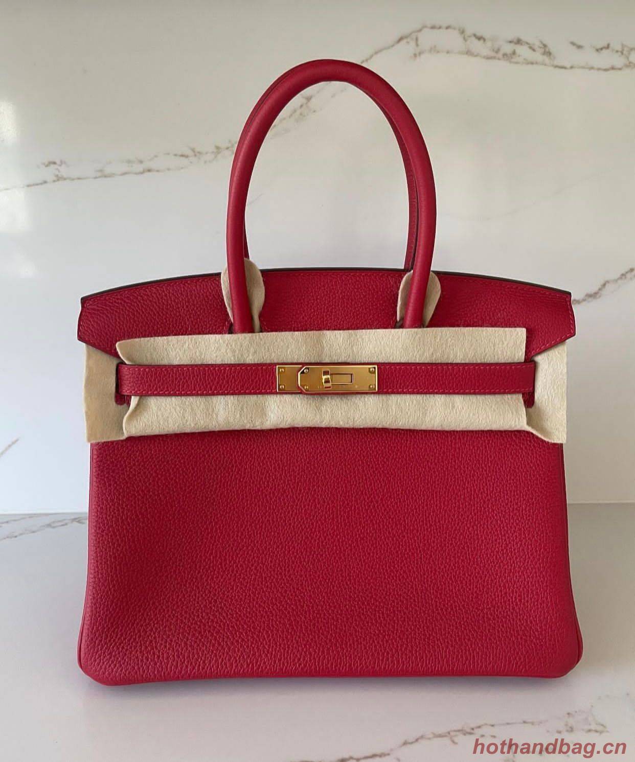 Hermes original Togo Leather HB25O Red