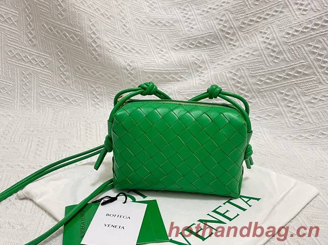 Bottega Veneta Mini intrecciato leather cross-body bag 680254 Parakeet