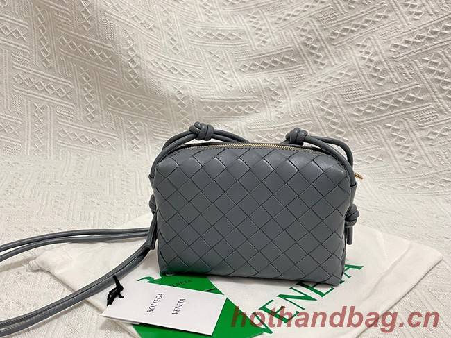 Bottega Veneta Mini intrecciato leather cross-body bag 680254 gray