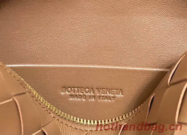 Bottega Veneta Small intrecciato leather cross-body bag 680255 Dark Brown