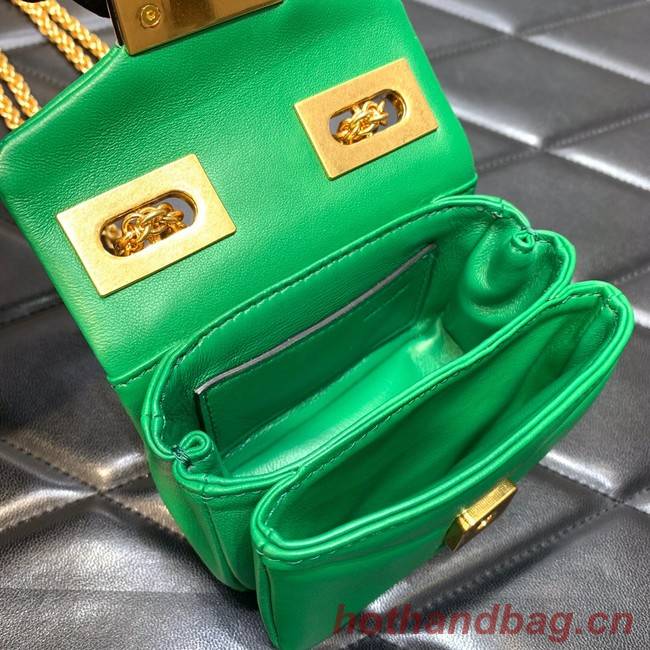 VALENTINO GARAVANI mini One Stud Sheepskin Shoulder Bag XW0P0X98H green