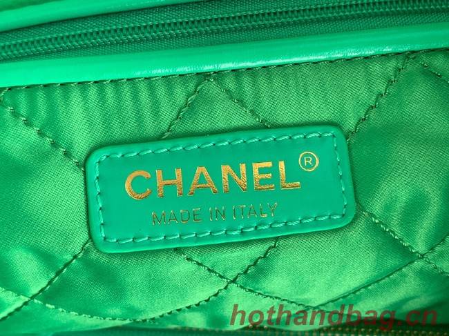 CHANEL 22 HANDBAG Shiny Calfskin & Gold-Tone Metal AS3262 green