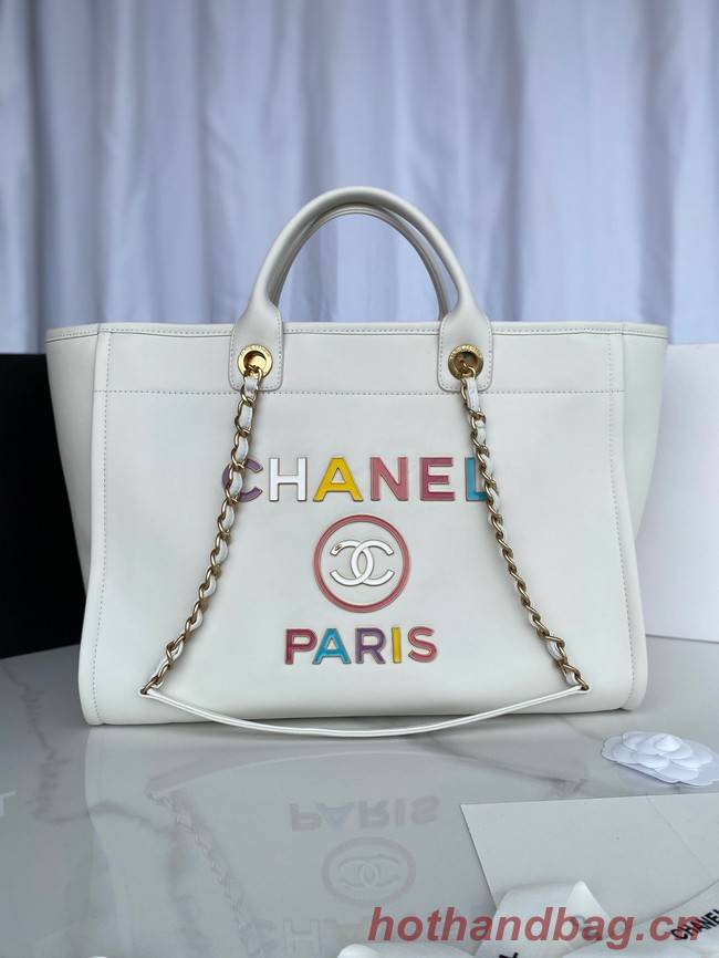 Chanel Original Leather Shopping Bag 66941 white