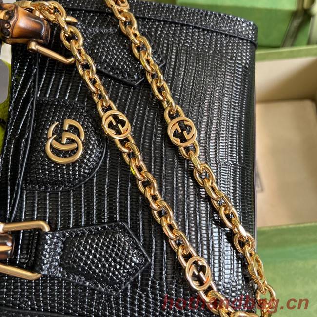 Gucci Diana lizard mini bag 675800 black