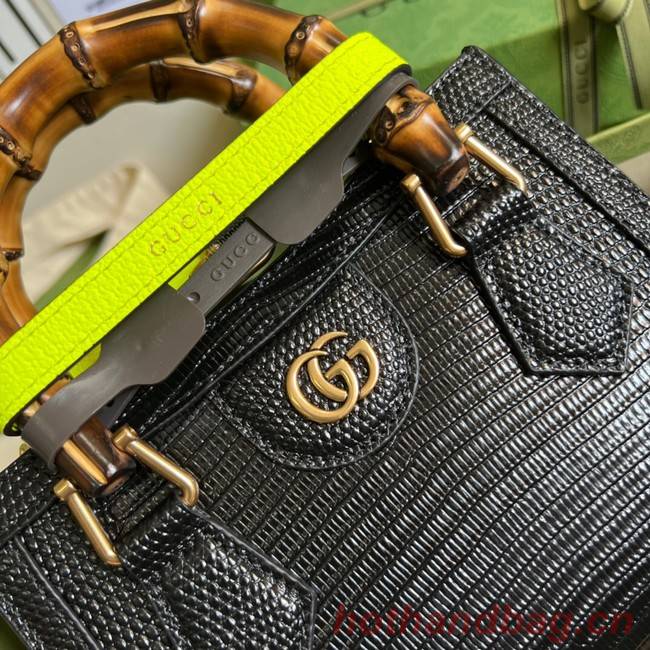 Gucci Diana lizard mini bag 675800 black