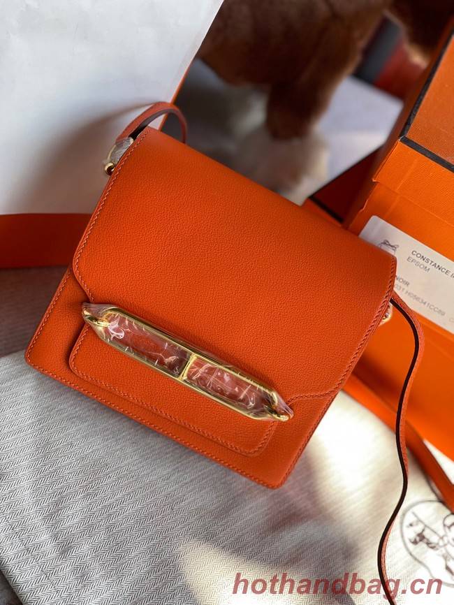 Hermes Roulis 19cm Evercolor 9D H9003 orange&Gold