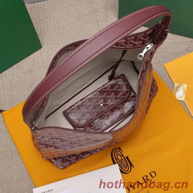 Goyard Calfskin Leather hobo bag G9983 Wine