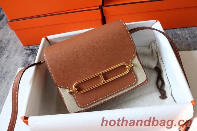 Hermes Roulis 19cm Evercolor 9D H9003 brown&Gold