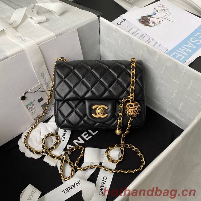 Chanel MINI Flap Bag Original Sheepskin Leather AS1786 black