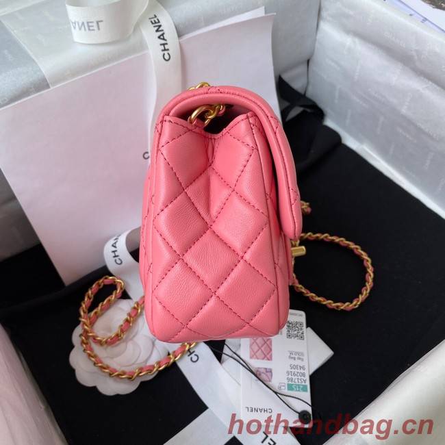 Chanel MINI Flap Bag Original Sheepskin Leather AS1786 pink