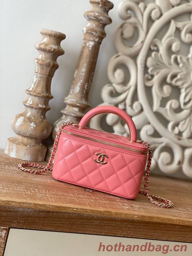 Chanel mini Shoulder Bag Lambskin & Gold-Tone Metal 81208 pink