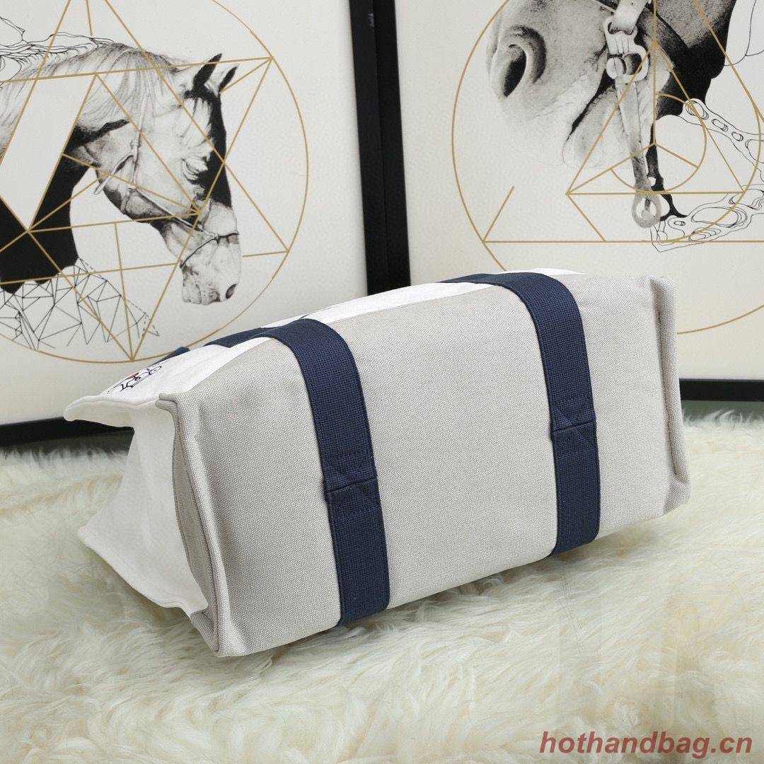 Hermes  Adada Nappy Canvas Shopping Bag H5635 Navy&White