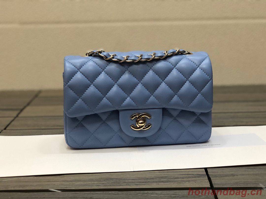 Chanel Classic mini Flap Original Sheepskin Leather Bag 1116 Blue