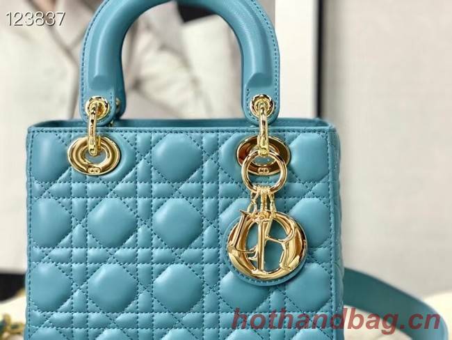 LADY DIOR MY ABCDIOR BAG Cannage Lambskin M0538O light blue