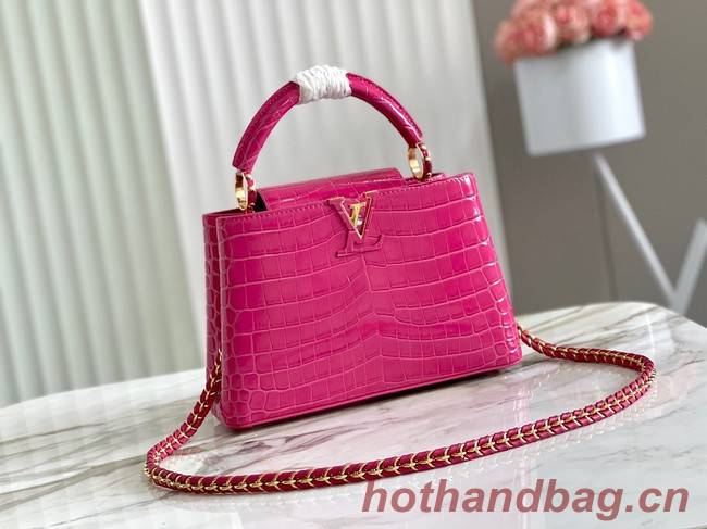 Louis Vuitton crocodile skin CAPUCINES BB M48865 rose