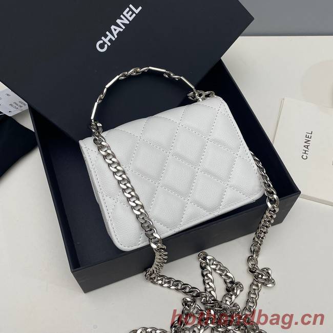 Chanel Grained Calfskin CLUTCH WITH CHAIN AP2758 white