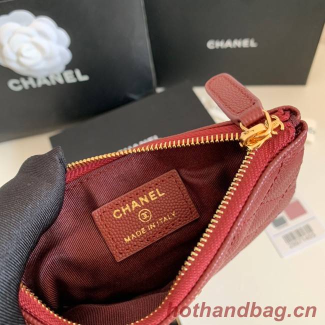 Chanel Calfskin Leather & Gold-Tone Metal A69271 Burgundy