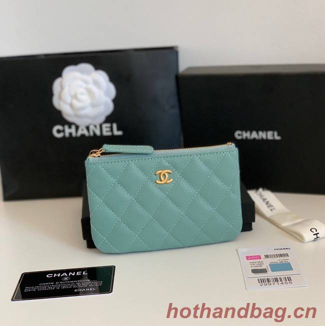 Chanel Calfskin Leather & Gold-Tone Metal A69271 green