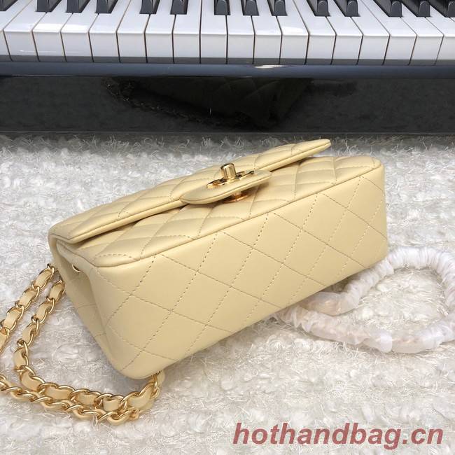 Chanel Classic Flap Bag Original Sheepskin Leather A1116 apricot&Gold-Tone Metal