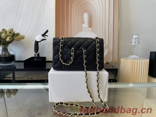 Chanel mini Classic Flap Bag Original Sheepskin Leather A1116 black&Gold-Tone Metal