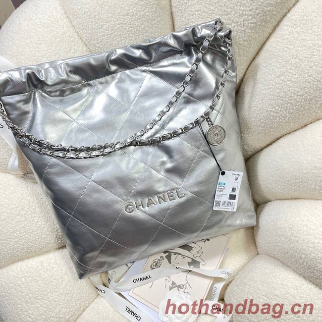 CHANEL 22 HANDBAG AS3262 silver