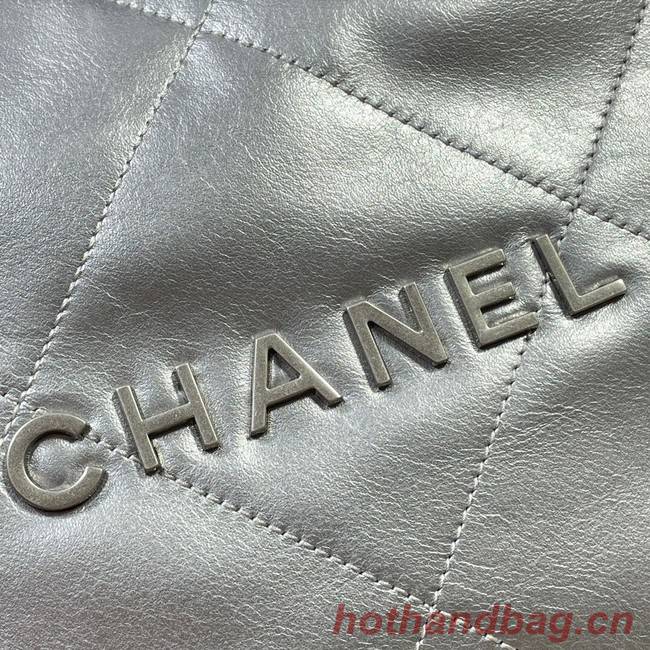 CHANEL 22 HANDBAG AS3262 silver