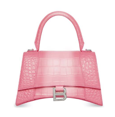 Balenciaga HOURGLASS SMALL HANDBAG EMBOSSED CALFSKIN 59354 pink