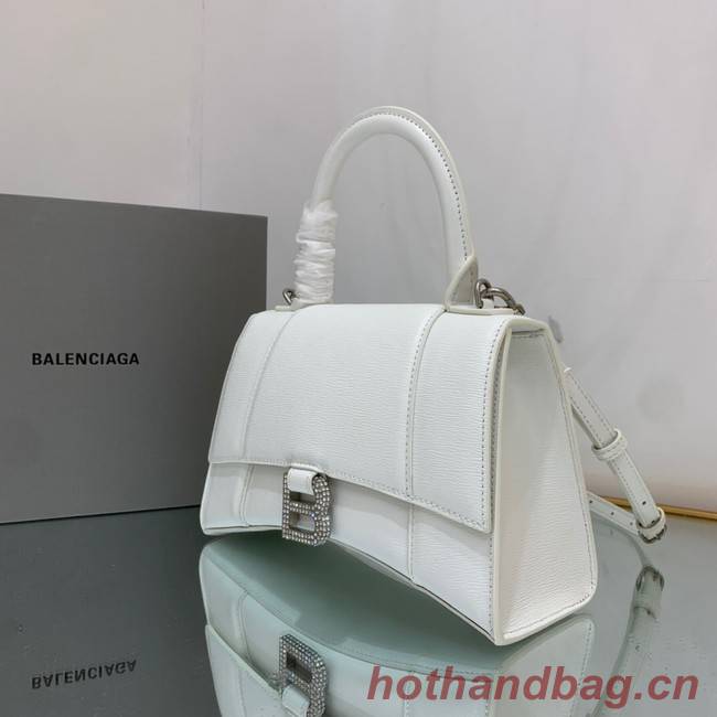 Balenciaga HOURGLASS SMALL TOP HANDLE BAG 592834 WHITE&Silver