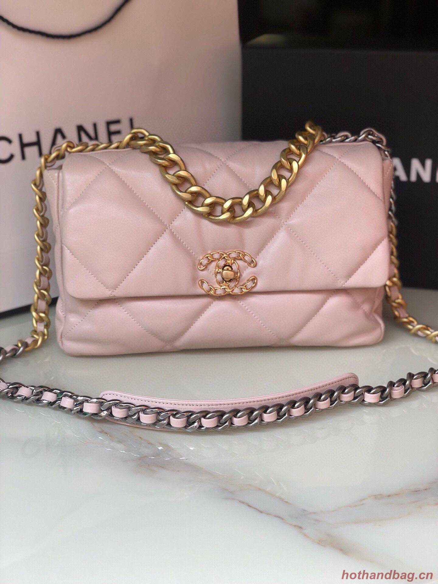 CHANEL Original Lambskin 19 Flap Bag AS1160 AS1161 light Pink