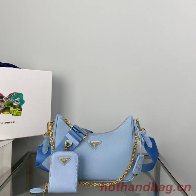 Prada Re-Edition 2005 Saffiano shoulder bag 1BH204 sky blue