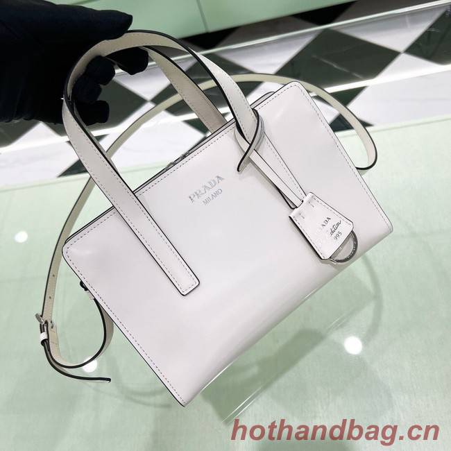 Prada Re-Edition 1995 brushed-leather small shoulder bag 1BA357 white