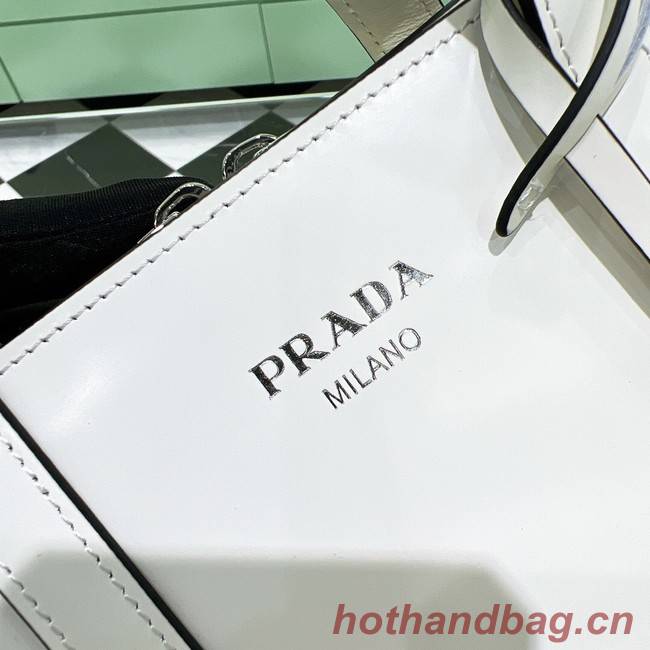 Prada Re-Edition 1995 brushed-leather small shoulder bag 1BA357 white