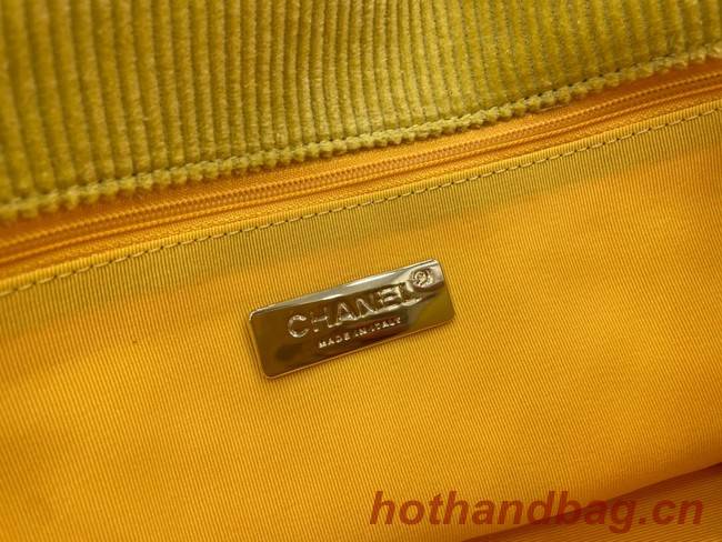 CHANEL 19 HANDBAG Corduroy AS1160 Green